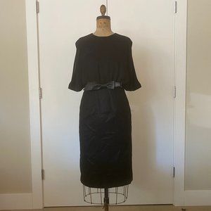 AGGA B Black Zip-Up Midi Dress - Size 8 - GUC